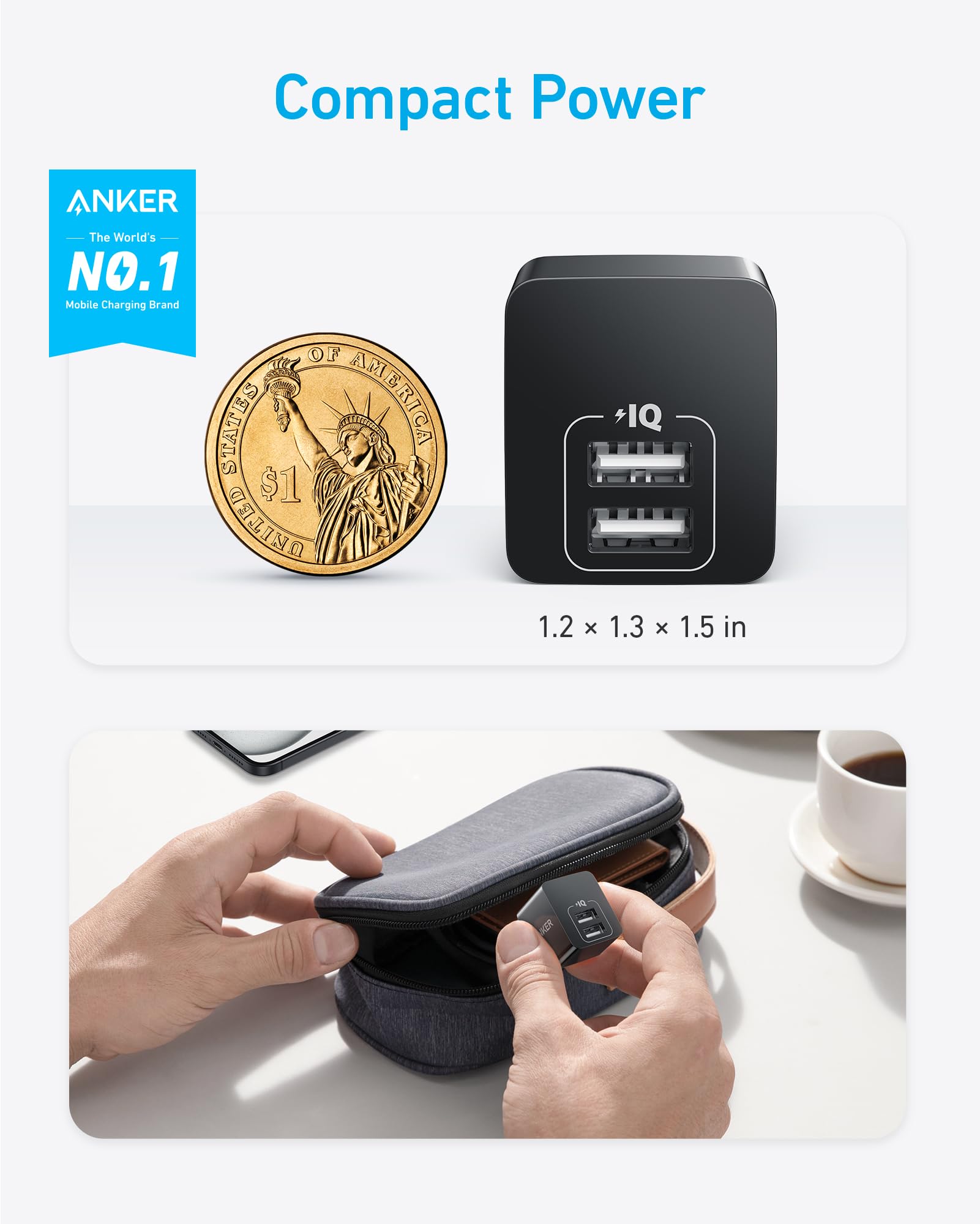 Amazon.com: USB Charger, Anker 2-Pack Dual Port 12W Wall Charger